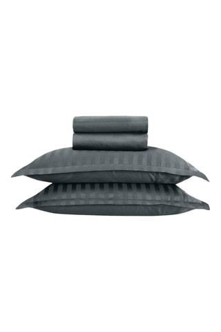 Parure de draps Dobby stripe woven - Gris foncé