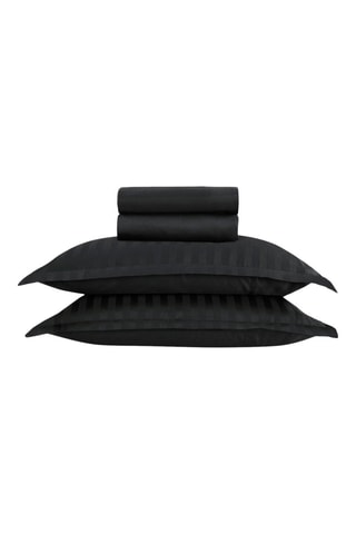 Parure de draps Dobby stripe woven - Noir