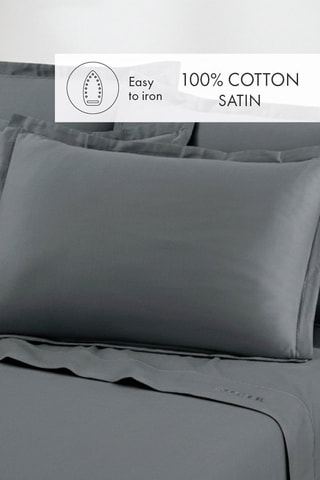 Parure de draps en satin de coton - Gris