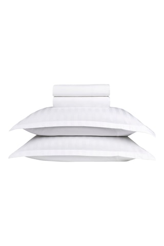 Parure de draps Dobby stripe woven - Blanc
