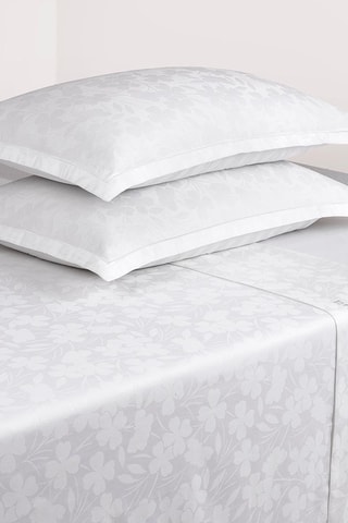 Parure de draps en satin de coton 120 fils/cm² Petit Chênes - Blanc