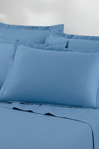 Parure de draps en satin de coton - Bleu