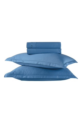 Parure de draps en satin de coton - Bleu