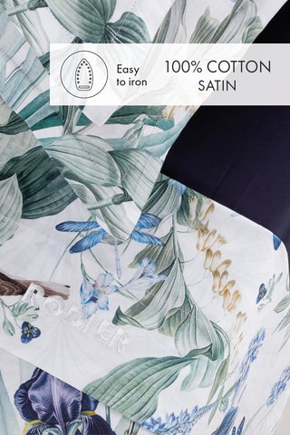 Parure de draps Jardin d'Eden - Blanc et bleu