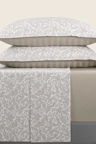 Parure de draps en satin de coton 80 fils/cm² - Taupe