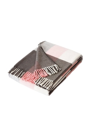 Plaid Tartan Rose et gris - 130 x 170 cm