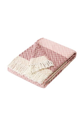 Plaid Chevron Rose et mauve - 130 x 170 cm