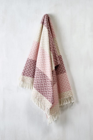Plaid Chevron Rose et mauve - 130 x 170 cm