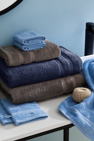 4 gants de toilette Bleu foncé