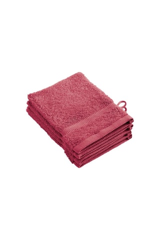 4 gants de toilette Fuchsia