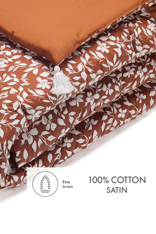Edredon en satin de coton 47 fils/cm² - Marron