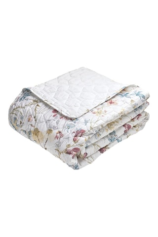 Couvre-lit en satin de coton 80 fils/cm² Colibri chantant - Blanc