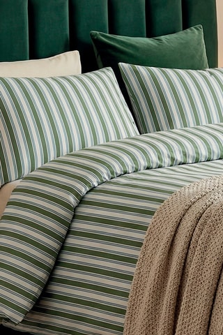 Couvre-lit en satin de coton 80 fils/cm² Lorine - Vert et bleu