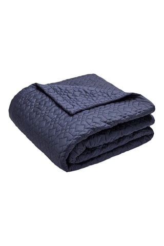 Couvre-lit en satin de coton 80 fils/cm² Lucas - Bleu foncé