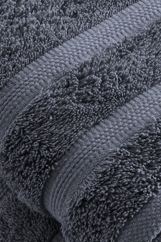 2 serviettes de toilette Vague - Bleu gris - 50 x 100 cm