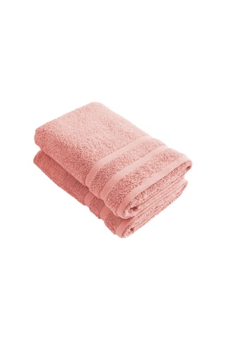 2 draps de douche Rose saumon - 70 x 140 cm