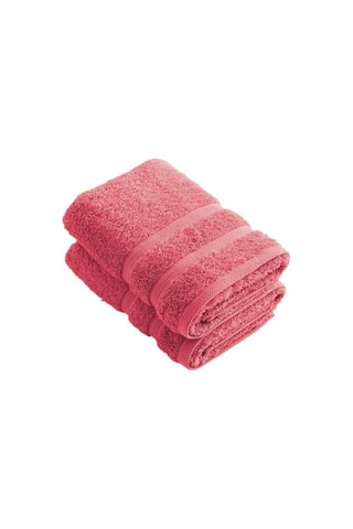 2 serviettes de toilette Rose  - 50 x 100 cm