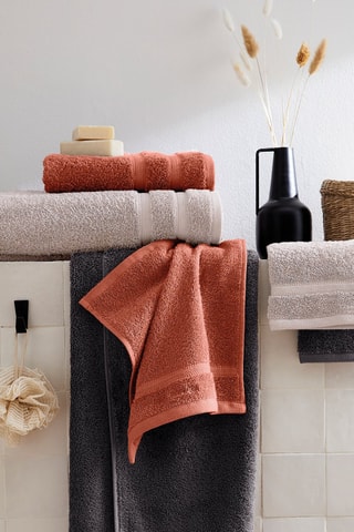 2 serviettes de toilette Terracotta - 50 x 100 cm