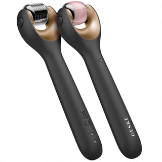 Rullo viso a microaghi 9 in 1 in quarzo rosa - Nero