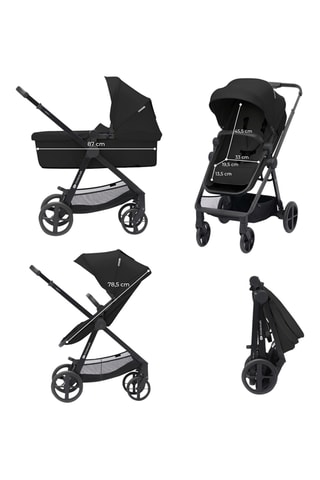 Poussette Newly 4 en 1 Mink Pro  - Dès la naissance - Jusqu'à 22 kg - Noir et beige