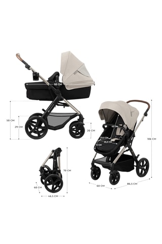 Poussette trio + accessoires Moov 2 - Dès la naissance - Jusqu'à 27 kg - Gris