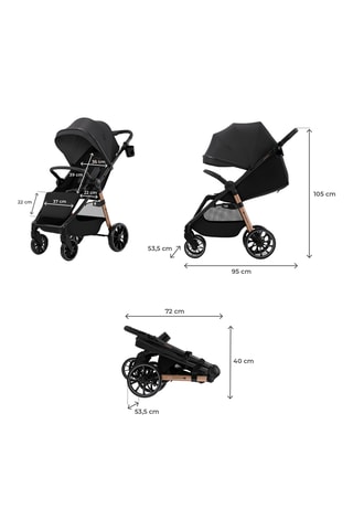 Poussette Grande 2 - Jusqu'à 4 ans - Jusqu'à 22 kg - Noir