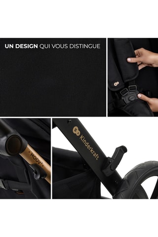Poussette 4-en-1 + accessoires Moov 2 Air Wheels - Noir