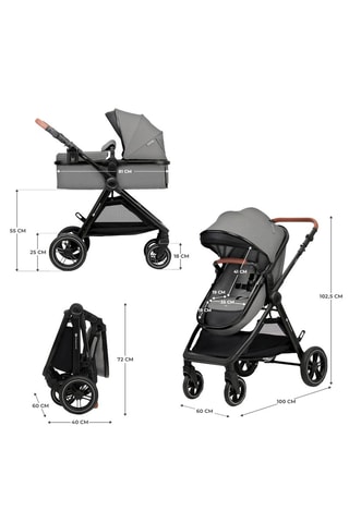 Poussette Esme 3-en-1  - Dès la naissance - Jusqu'à 22 kg - Noir et gris