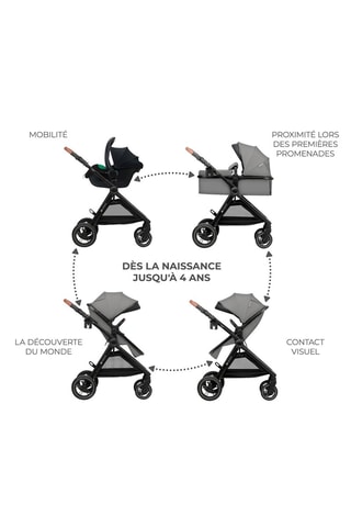 Poussette Esme 3-en-1  - Dès la naissance - Jusqu'à 22 kg - Noir et gris