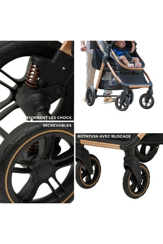 Poussette Esme 3-en-1  - Dès la naissance - Jusqu'à 22 kg - Noir et gris