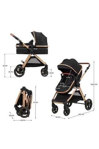 Poussette Esme 3-en-1  - Dès la naissance - Jusqu'à 22 kg - Noir et doré