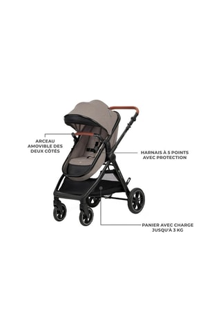 Poussette Esme 3-en-1  - Dès la naissance - Jusqu'à 22 kg - Noir et beige