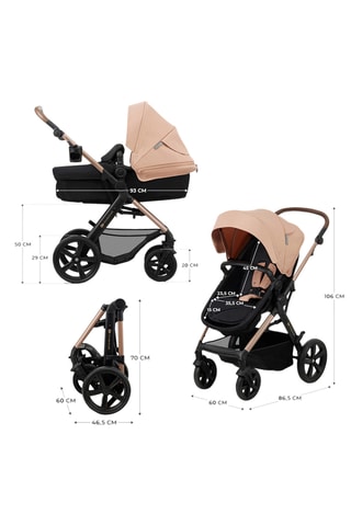 Poussette 4-en-1 + accessoires Moov 2 Eva Wheels  - Dès la naissance - Jusqu'à 27 kg - Noir et beige