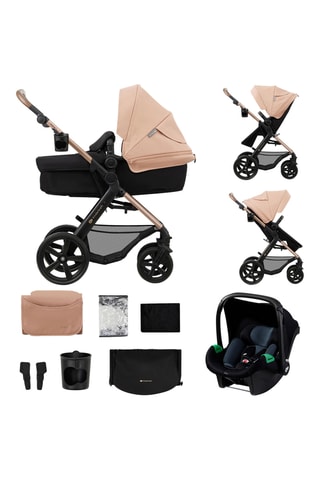 Poussette trio + accessoires Moov 2  - Dès la naissance - Jusqu'à 27 kg - Beige