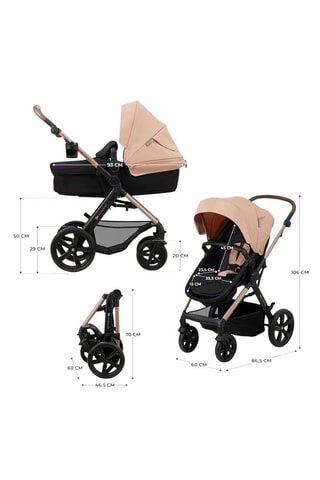 Poussette trio + accessoires Moov 2  - Dès la naissance - Jusqu'à 27 kg - Beige