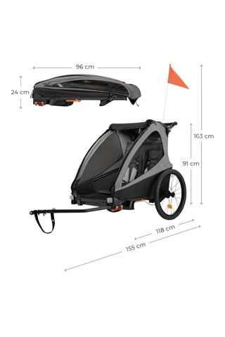 Remorque pour vélo 2-en-1 Nava Walk - Dès 6 mois - Jusqu'à 60 kg