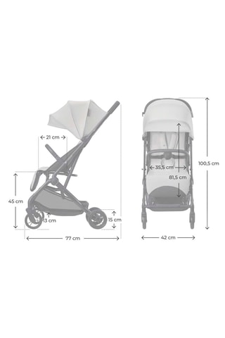 Poussette Indy 3  - Dès la naissance - Jusqu'à 15 kg - Gris