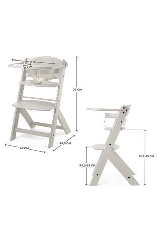 Chaise haute évolutive en hêtre Enock - De 6 à 36 mois - Jusqu'à 15 kg