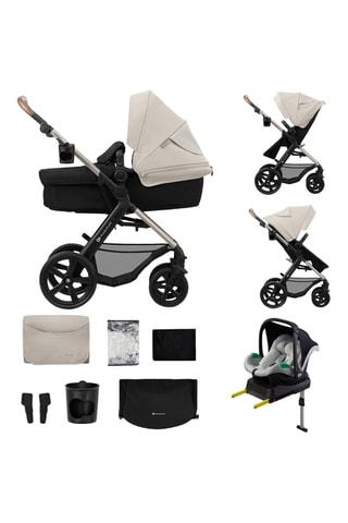 Poussette 4-en-1 + accessoires Moov 2 Eva Wheels - Noir et gris
