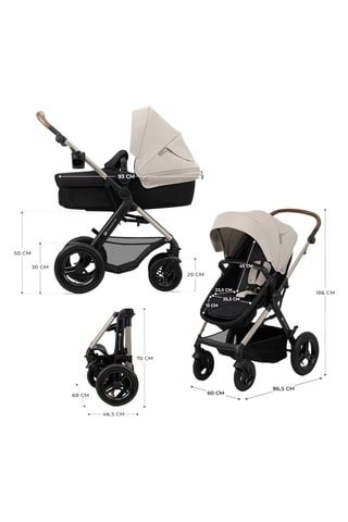 Poussette 4-en-1 + accessoires Moov 2 Eva Wheels - Noir et gris