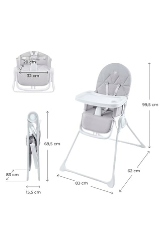 Chaise haute pliable 2-en-1 Binci - Dès 3 mois - Jusqu'à 15 kg