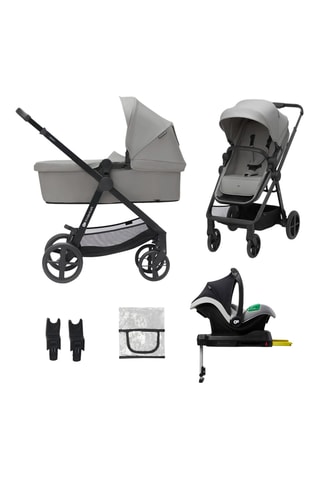 Poussette Newly 4 en 1 Mink Pro - Dès la naissance - Jusqu'à 22 kg - Beige et gris