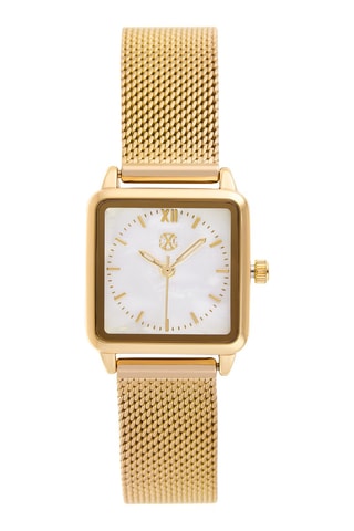 Metalen Quartz Horloge - Goudkleurig en Wit