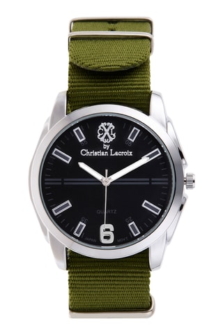 Nato Stoffen Quartz Horloge - Groen en Zilverkleurig