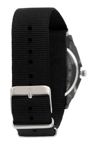 Nato Stoffen Quartz Horloge - Zwart en Zilverkleurig
