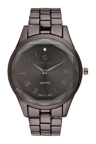 Stalen Quartz Horloge   Antraciet