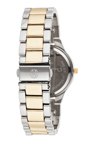 Stalen Quartz Horloge   Zilverkleurig en Goudkleurig