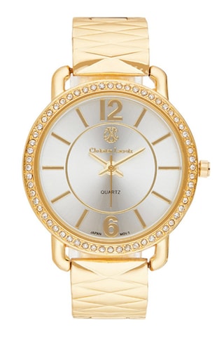 Stalen Quartz Horloge Goudkleurig