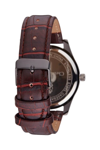 Polyurethaan Quartz Horloge Bruin en Zwart