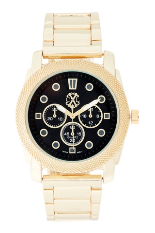 Legering Quartz Horloge Goudkleurig en Zwart